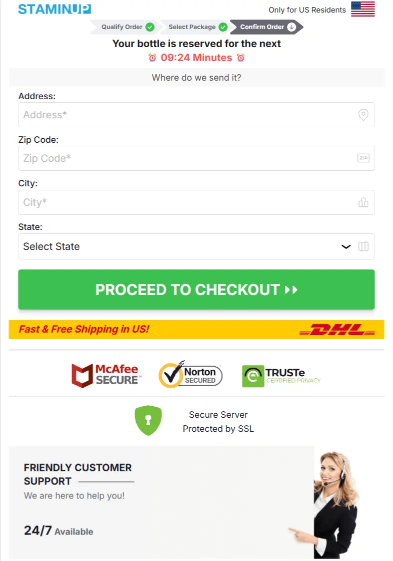 StaminUp Gummies checkout page